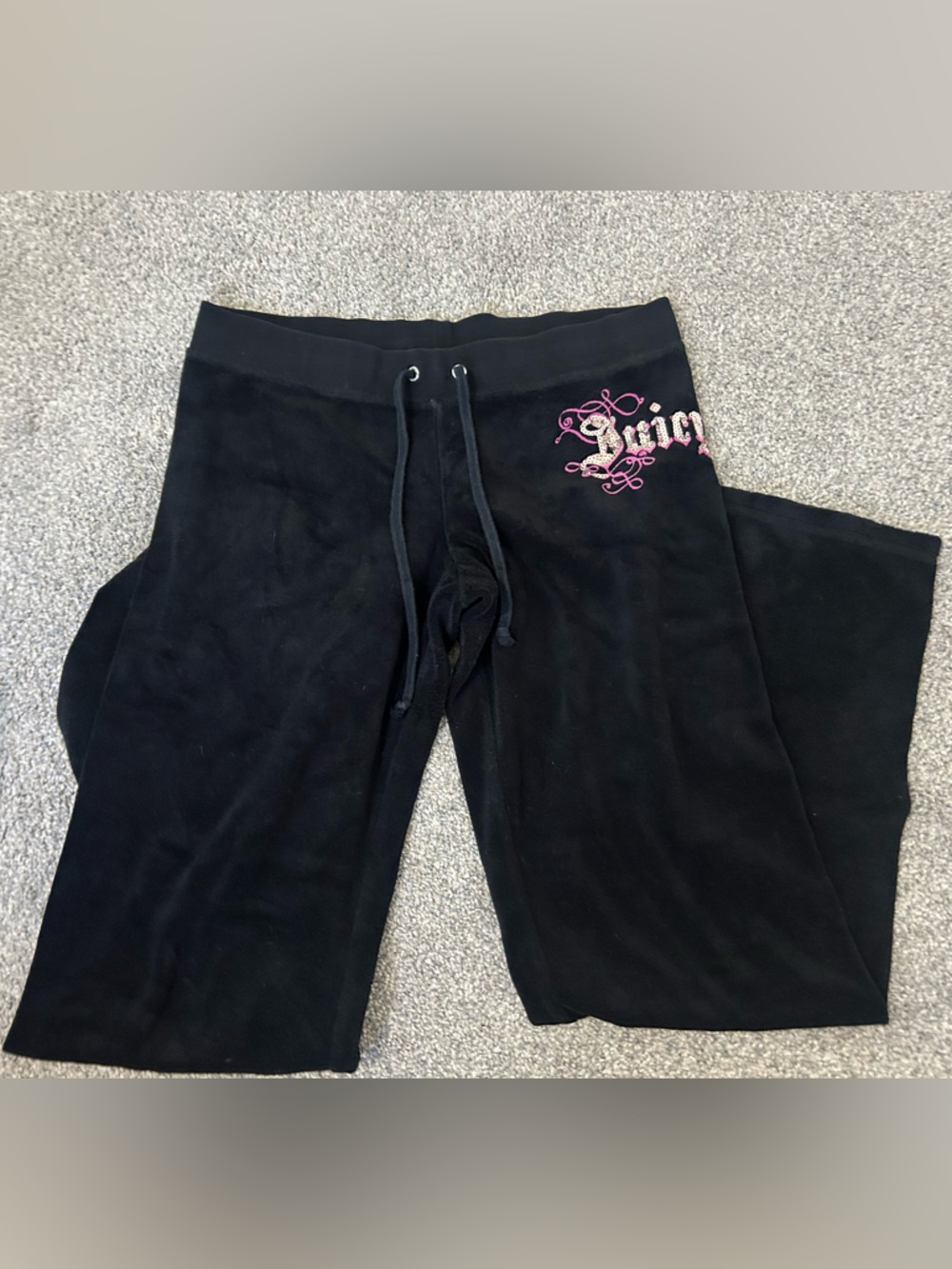 Juicy Couture Black Sweatpants with Pink Embroidered Logo